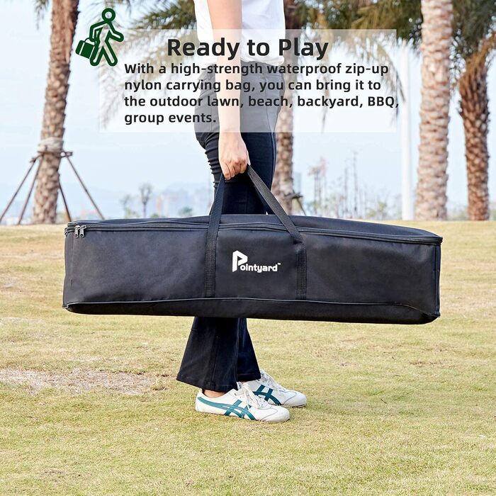 Набір для крокету Pointyard для 6 гравців, набір для крокету класу &quotлюкс&quot з дерев&39яними молотками, кольоровими м&39ячами, хвіртками та кілочками для дорослих/молоді/сім&39ї, ідеально підходить для газону/заднього двору/парку (включає сумку для п