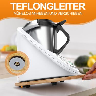 Розсувна дошка MUUKAIII для Thermomix TM6 & TM5, швидкорухома рухома дошка для кухонного комбайна Thermomix Vorwerk TM6 TM5 Аксесуари Підкладкова дошка, розсувна дошка з бамбукового дерева