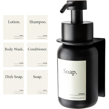 Скляний дозатор для мила з самоклеючим настінним кронштейном Помповий дозатор для рідкого мила з нержавіючої сталі Дозатор для мию