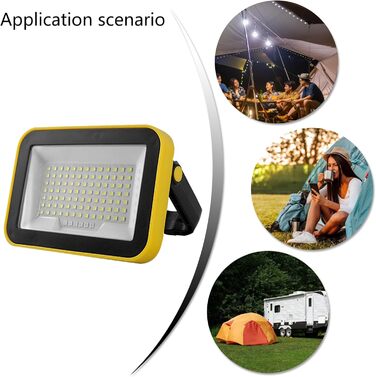 Багатофункціональний світлодіодний будівельний ліхтар із водонепроникним класом захисту IPX4 та акумулятором ємністю 2000 мАг для застосування на вулиці та всередині приміщень. Портативний будівельний ліхтар.