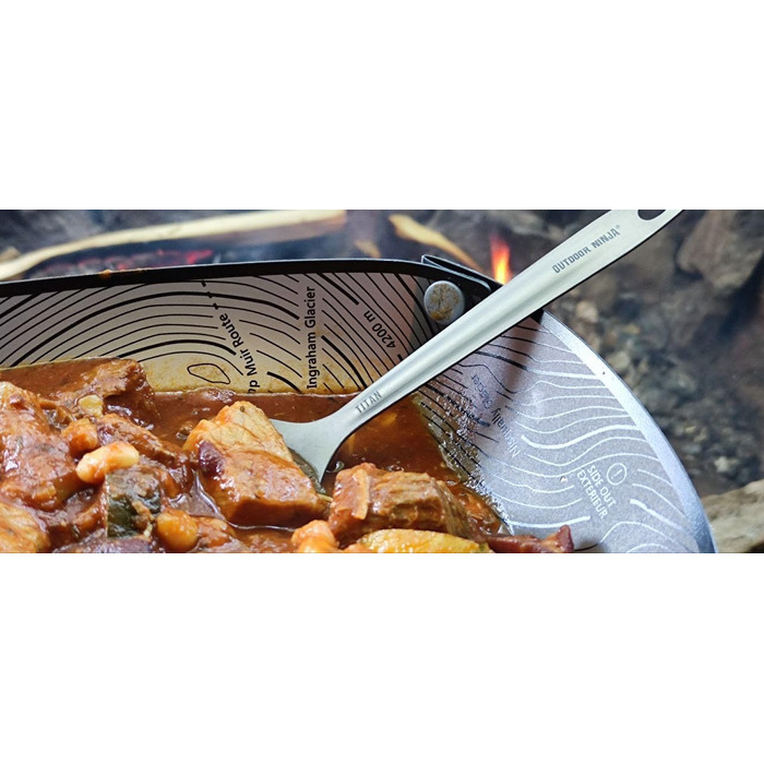 Набір титанових столових приборів надлегкі столові прибори для кемпінгу з ножем, виделкою, ложкою, відкривачкою для пляшок та консервів, включаючи повітропроникний сітчастий чохол для швидкого сушіння