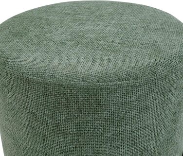 Сучасний табурет, низький пуф-підніжка, темно-зелений, поліестерова тканина, сталь, м&39який, круглий, для вітальні - Розміри ВxШxГ 43,5 x 38 x 38 см - Арт. RE7060