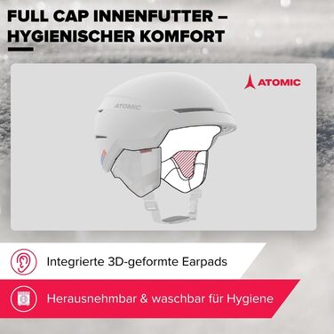 Лижний шолом Atomic Revent - унісекс для дорослих - індивідуальна посадка для точної посадки - чудовий захист від ударів - інноваційна система вентиляції, білий колір, 55-59