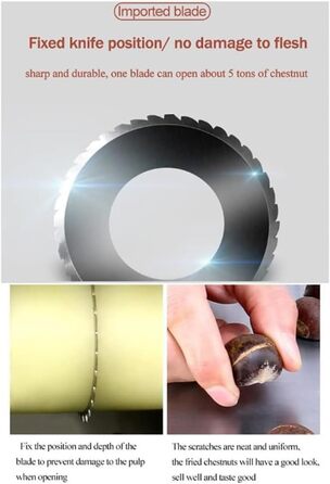 Комерційний різак з нержавіючої сталі потужністю 60 Вт, автоматична машина для різання каштанів, комерційна машина для подрібнення каштанів з 15-25 кг / год, для багатьох розмірів каштана