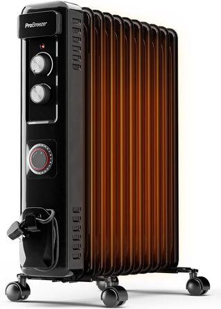 Міні-масляний радіатор Pro Breeze 2500W з 11 ребрами, електричний радіатор, 24-годинний таймер, енергозберігаючий масляний радіато
