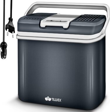 Електричний 24 л міні-холодильник 230 В і 12 В для автокемпінгу охолоджує і гріє режим ECO сірий