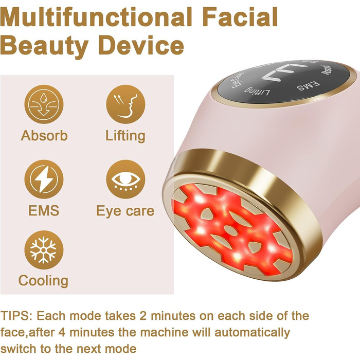 Радіочастотний пристрій Cozion для обличчя EMS пристрій для підтяжки обличчя 5 в 1 RF радіочастотний пристрій для обличчя зі світлодіодною світлотерапією Використовується для підтяжки шкіри та зменшення зморшок