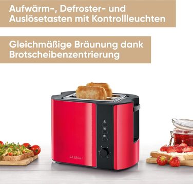 Автоматичний тостер SEVERIN, тостер з насадкою для булочок, тостер з високоякісної нержавіючої сталі для підсмажування, розморожув