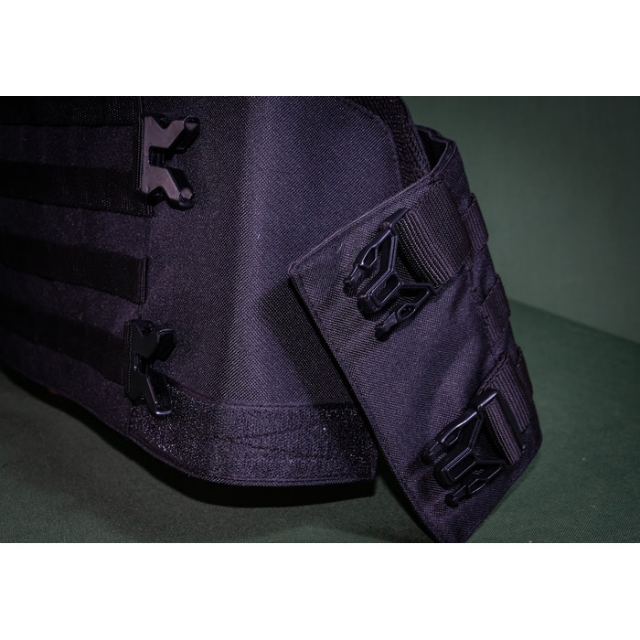 Плитоноска з встановленям бокового та кевларового захисту кордура Kirasa чорна (Арт.KI101)