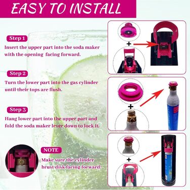 Швидкий адаптер LIAMERHE Split CO2 Швидкий адаптер для циліндра CO2 сумісний з Duo/Terra/Art/E-Duo/Crystal 3.0/Gaia Адаптер для трапецієподібної різьби Soda Stream TR21-4, F-QC3.0 з ущільнювальним кільцем