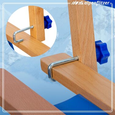 Санки Alpenflitzer Davos дерев'яні складані зі спинкою, 110 см