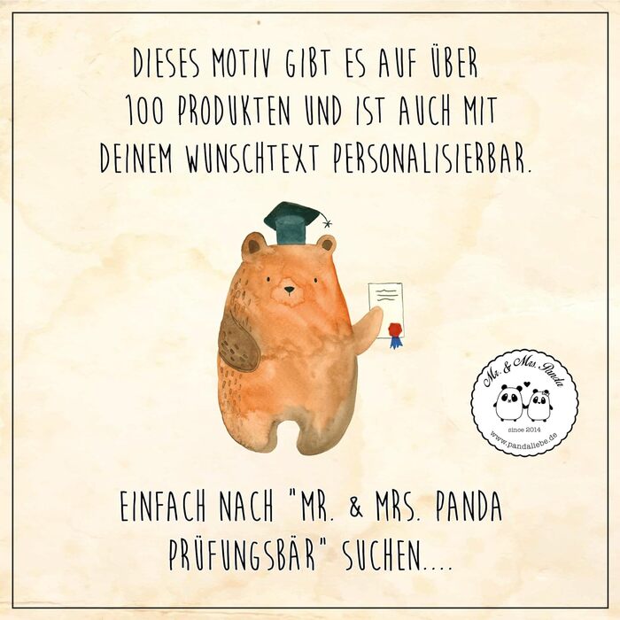 Ведмедик Mr & Mrs Panda Gin glass bear exam - подарунок, плюшевий ведмедик, атестат про середню освіту, келих для джину, іспити, келих для джину з гравіюванням, сертифікат, келих для джину з висловами, келих для джину.