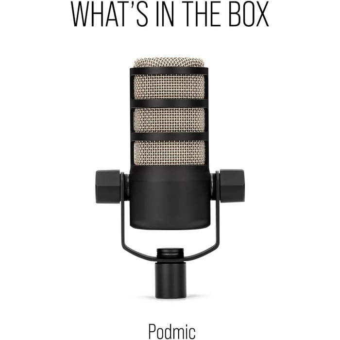 �DE PodMic Якісний динамічний мікрофон з вбудованим поворотним кріпленням для подкастингу, стрімінгу, ігор та запису голосу, XLR,