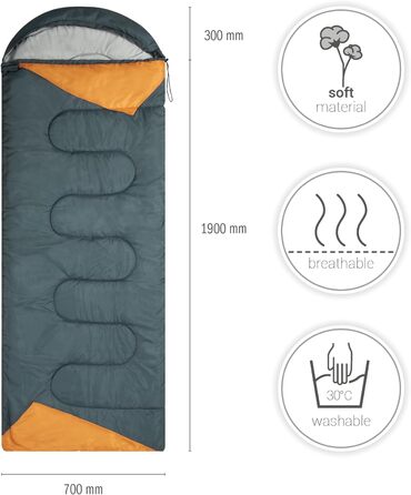 Спальний мішок Paco Home для вулиці, який можна прати, дихаючий, для дорослих та дітей, літо/зима, спальний мішок-ковдра, для кемпінгу/подорожей, антрацитовий, 220x70x6 см