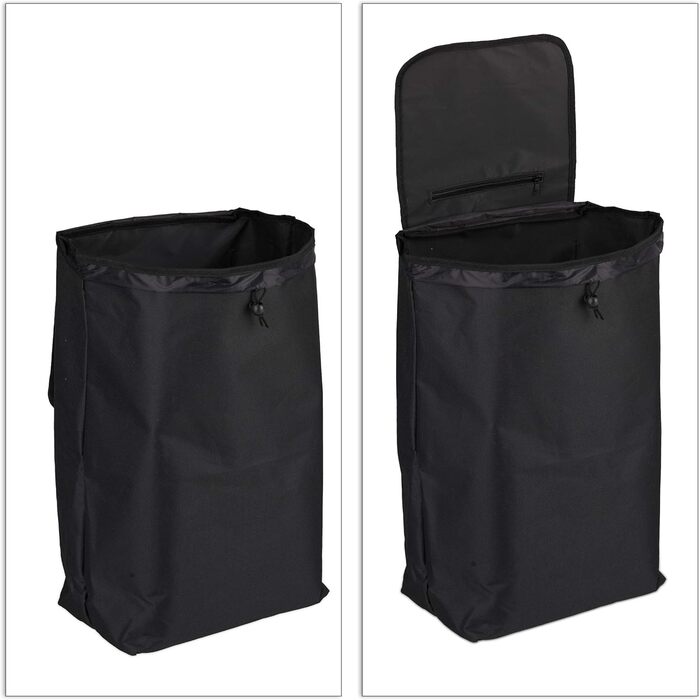 Сумка-візок для покупок Relaxdays, складана, 25 л, з колесами, витримує до 10 кг, розміри 91 x 40 x 30 см, чорна