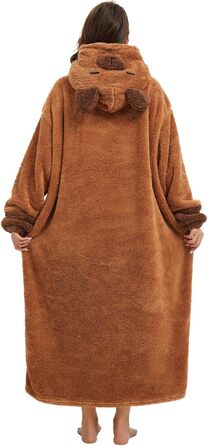 Великогабаритна ковдра з капюшоном, светр, картата, унісекс, з великою кишенею для телевізора, ковдра, універсальний розмір, подарунок на зиму, Cocooning Capybara One Size