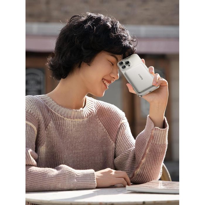 Портативний зовнішній акумулятор Baseus Picogo AM41, ультратонкий зовнішній акумулятор MagSafe ємністю 5000 мАг, швидка зарядка PD 20 Вт, бездротовий, магнітний, з кабелем USB-C для iPhone 17/16/15/14/13/12, колір космічний сірий, 5000 мАг