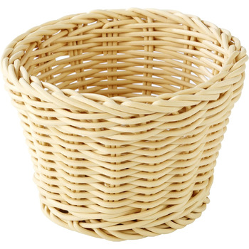 Кошик APS круглий Profi Line, бежевий плетений кошик, поліпропіленовий кошик, плетений контейнер, хлібний кошик, харчовий кошик, д