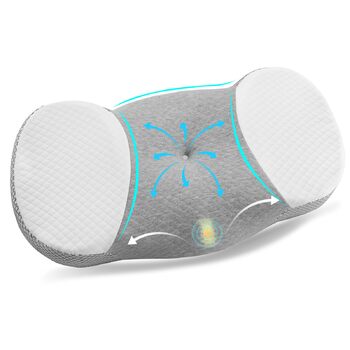 Подушка Ainiv з піни з ефектом пам&39яті, ергономічна подушка, подушка для голови для сну на боці, спині та животі, покращує якість сну, сірий колір