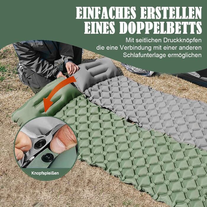 Ультралегкий килимок/надувний матрац для кемпінгу - Самонадувальний кемпінговий матрац (зелений)