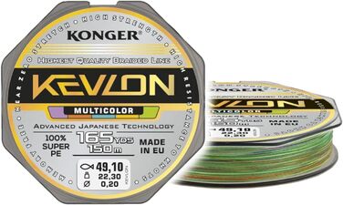 Волосінь KONGER KEVLON Multicolor 4-кратна плетена волосінь 150м 0,12-0,25мм (0,07/м)