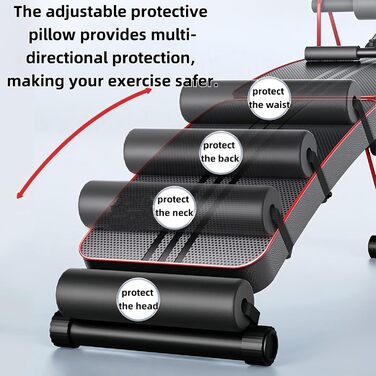 Складана лава для сидіння, багатофункціональна лава з регульованою висотою, з м&39якою пружинною підсилювачем, тренажер для пресу для вправ у тренажерному залі або вдома