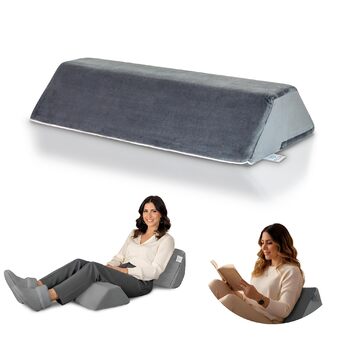 Подушка для спини для ліжка та дивана (сіра) Клиноподібна подушка та подушка для читання для дорослих - Підтримуюча подушка для колін, ніг, спини, пролежнів - Подушка для сидіння ліжка для нахилу та підйому - Ортопедична подушка для спини