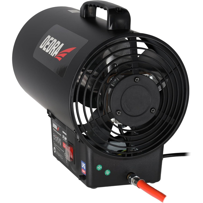 Газовий вентилятор-обігрівач 27 кВт DEDRA DED9943ADE 300 м/год, електричне п&39єзопідпалювання, робочий діапазон температур 2050C, вбудований вентилятор, системи безпеки, мобільний та ергономічний