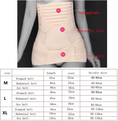 В 1 Пов&39язка після пологів, корсет Пояс для підтримки живота після пологів Пояс для підтримки живота після пологів Пояс для обмотування живота після пологів Бежевий M, 3