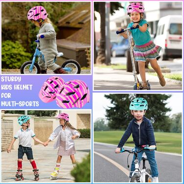 Дитячий велошолом RaMokey, велошолом з підсвічуванням для дітей Легкий дитячий шолом з регульованим циферблатом для дівчаток і хло