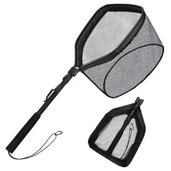 Рибальська сітка, плавуча рибальська сітка, складна рибальська сітка, телескопічний підсак для легкого вилову та випуску риби, рибальська сітка для дітей та дорослих, 100 см