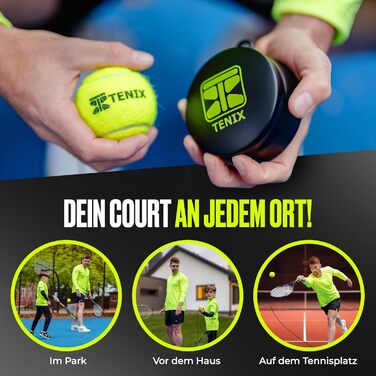 Тенісний тренажер TENIX Power Grip автотренажер для дітей та дорослих грайте соло у дворі, парку, на корті м’яч на гумці 5 м + антиковзка база + чохол 1000 ударів без партнера оригінал 2025