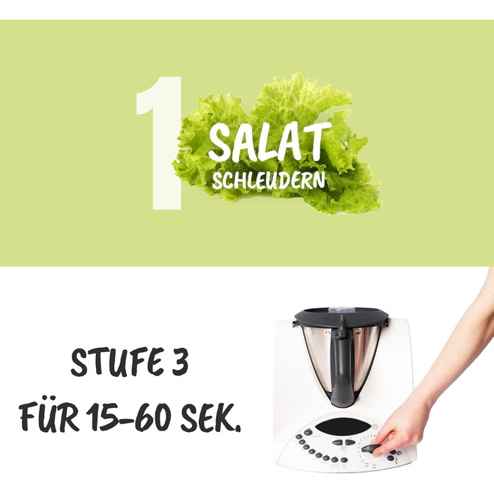 Спінер для салату MixFino для аксесуарів Thermomix TM31 - Нарешті сухий салат з вашим Thermomix TM31 - Аксесуари Thermomix TM31 - Якість зроблено в Німеччині