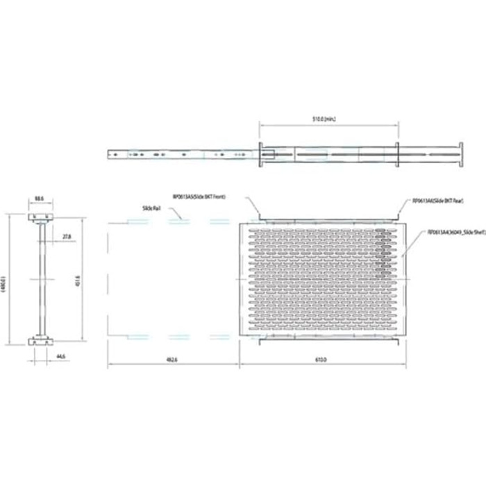 Розсувна полиця StarTech.com 2U для монтажу в серверну стійку - Регульована глибина встановлення від 51 до 74 см - Вентильована - Вантажопідйомність 22,5 кг - Відсік для зберігання обладнання для стійки - Глибина 60 см (UNISLDSHF19) 610 мм 2U Вентильована