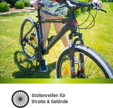 Гірський велосипед Galano Toxic 26 дюймів від 145 см для жінок, чоловіків, дівчат, хлопців з 21 передачею, амортизаційною вилкою та дисковими гальмами, гірський хардтейл, унісекс, чорний, 36 см