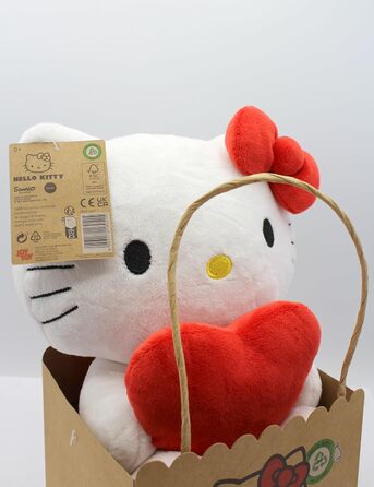 М'яка іграшка Hello Kitty з серцем ECO, 24 см у картонній упаковці