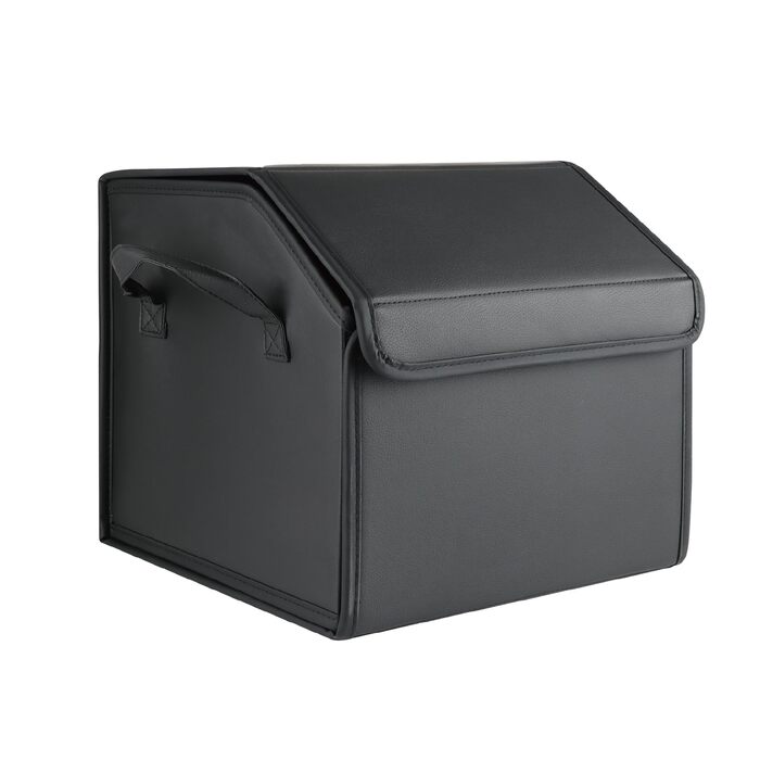 Складаний органайзер для багажника з PU-шкіри багатофункціональний контейнер для автомобіля, позашляховика та пікапа велика місткість нековзна основа водонепроникний (PU)