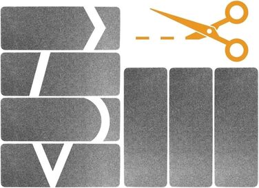 Сходинки 7/14 шт. 45x20 см Килимок для сходів Протиковзкі сходинки Підлога для сходів Самоклеюча підкладка для сходів Липка підкладка Килими Килимове вирізання своїми руками для захисту сходів (темно-сірий, 7 шт. 45x20 см) 7 шт. 45x20 см темно-сірий