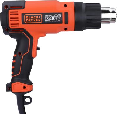 Будівельний фен BlackDecker KX2200K 2000 Вт (з 2-ступеневим вимикачем безпеки, плавним регулюванням температури, автовимкненням, набір аксесуарів з 8 предметів)