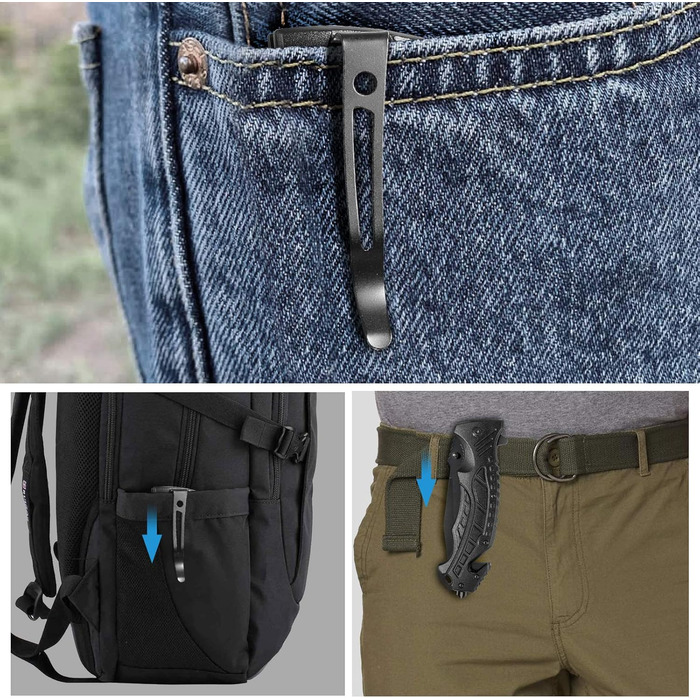 Надзвичайно гострий кишеньковий ніж 5-в-1 Багатофункціональний ніж з чорним лезом з нержавіючої сталі для активного відпочинку та