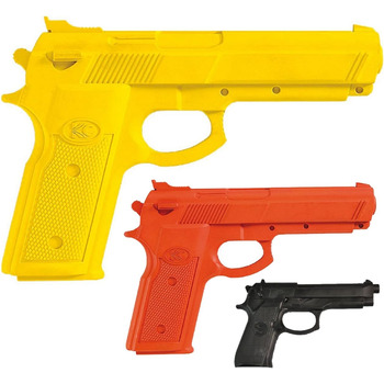 Тренувальний гумовий пістолет SV – пластиковий манекен 22 см, жовтий/помаранчевий/чорний, безпечний для відпрацювання техніки