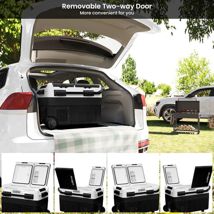 Компресор холодильної камери електричний, 40 л, двозонний, з керуванням через додаток USB, морозильна камера 12 В/24 В, міні-холод