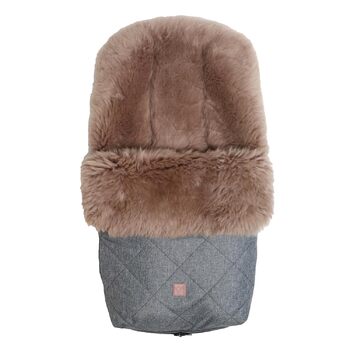 Муфта для ніг з овчини Неллі, овчина капучино, антрацитовий меланж