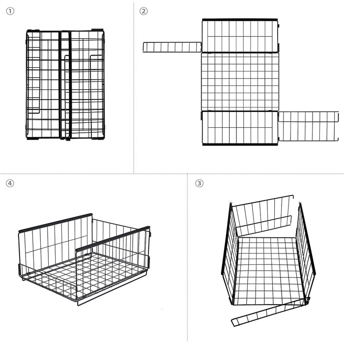 Організатор для шафи з 3 предметів, штабелювана коробка для зберігання, органайзер для шухляд шафи, металева полиця, складна система організації гардеробу для дому, білий, великий