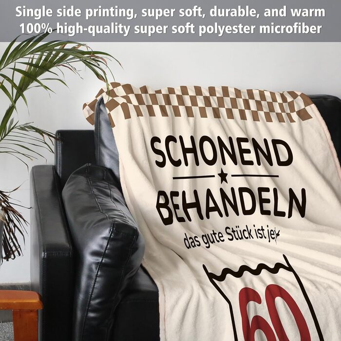 Подарунок на 60-річчя для жінок та чоловіків, кумедний подарунок на день народження у вигляді ковдри, подарунки на 60-річчя для жінок та чоловіків, подарунки на 60-річчя для жінок, дівчат, мам та тат, подарунки для дбайливого поводження