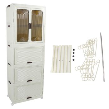 Дитяча шафа, складна, портативна, шафа для зберігання дитячого одягу, багатофункціональний органайзер для дитячих костюмів для спальні, дитячої кімнати, міцний матеріал PP.