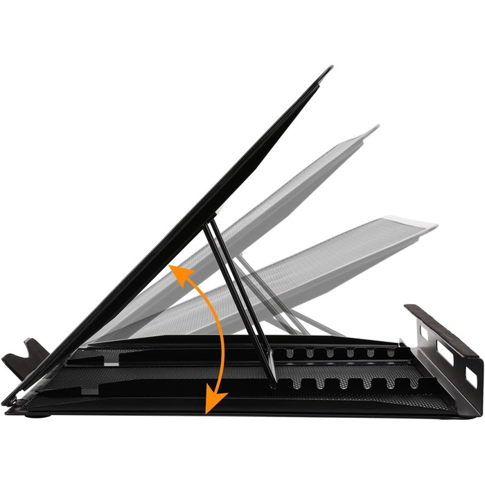 Підставка для ноутбука Storeo Basics з вентиляцією, регульована, ергономічна, сумісна з ноутбуками до 17,3 дюймів (43,9 см), розміри 33 x 28.7 x 18.5 см, чорного кольору