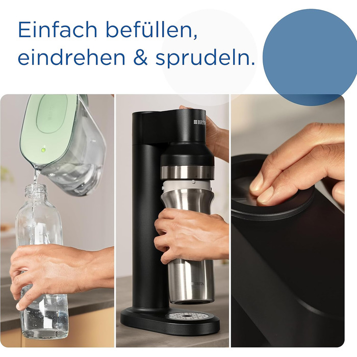 Скляна пляшка BRITA для SodaTRIO Maker (1 л), 2 упаковки змінні пляшки легкі, елегантні скляні пляшки для води в подвійній упаковці/пляшках для газованої води з полірованою кришкою з нержавіючої сталі