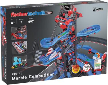 Повний набір fischertechnik Marble Competition 575218 Траса для кульок з 3 цікавими розширеннями, від 8 років, синій