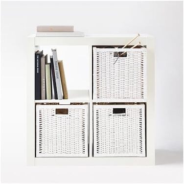 Кошик для зберігання IKEA BRANS - 32 x 34 x 32 см - ротанг ручної роботи - білий